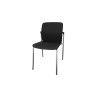 Chaise de réunion en polypropylène noir empilable Fannie