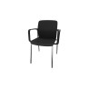 Chaise de réunion en polypropylène noir empilable Fannie