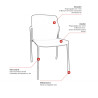 Chaise de réunion en polypropylène noir empilable Fannie