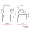 Chaise de réunion en polypropylène noir empilable Fannie