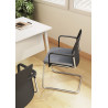 Chaise d'accueil en polypropylène noir empilable Fannie