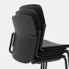 Chaise d'accueil en polypropylène noir empilable Fannie