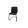 Chaise d'accueil en polypropylène noir empilable Fannie