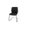 Chaise d'accueil en polypropylène noir empilable Fannie