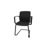 Chaise d'accueil en polypropylène noir empilable Fannie