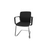Chaise d'accueil en polypropylène noir empilable Fannie
