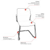 Chaise d'accueil en polypropylène noir empilable Fannie