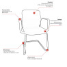 Chaise d'accueil en polypropylène noir empilable Fannie