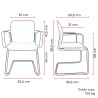 Chaise d'accueil en polypropylène noir empilable Fannie