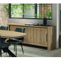 Buffet/bahut contemporain 220 cm chêne clair Henrik