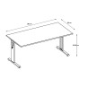 Bureau réglable en hauteur Londonien