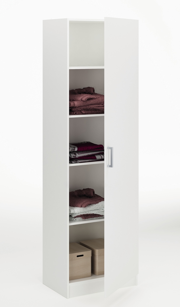Armoire 1 porte de rangement contemporaine blanche Curly