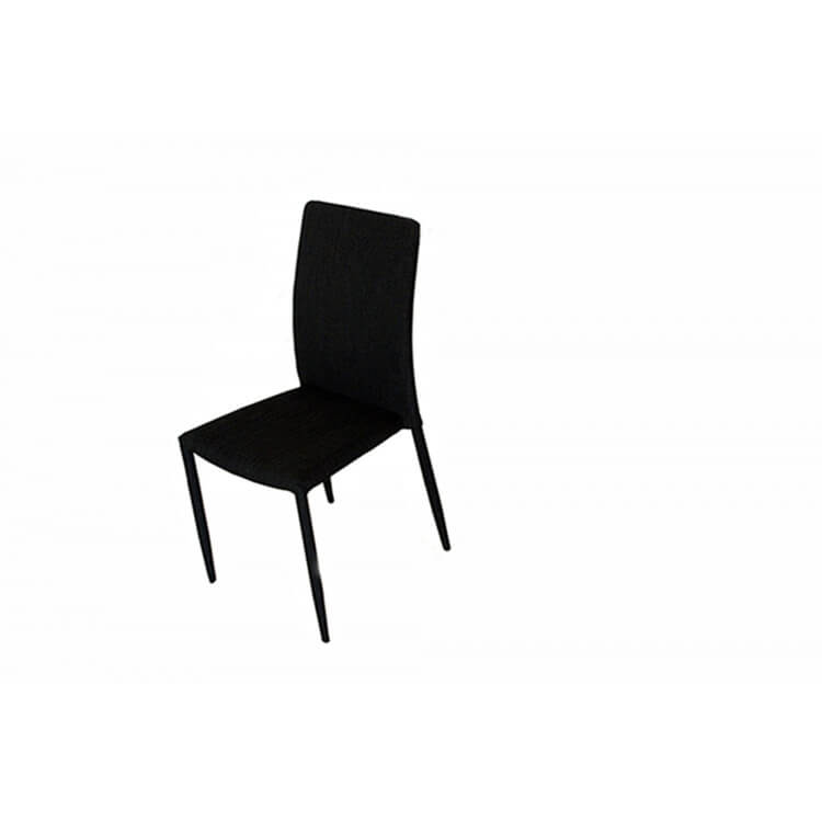 Chaise de salle à manger design métal & tissu coloris noir (lot de 4) Morino