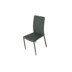 Chaise de salle à manger design métal & tissu coloris gris (lot de 4) Morino