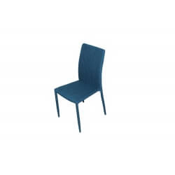 Chaise de salle à manger design métal & tissu coloris bleu (lot de 4) Morino