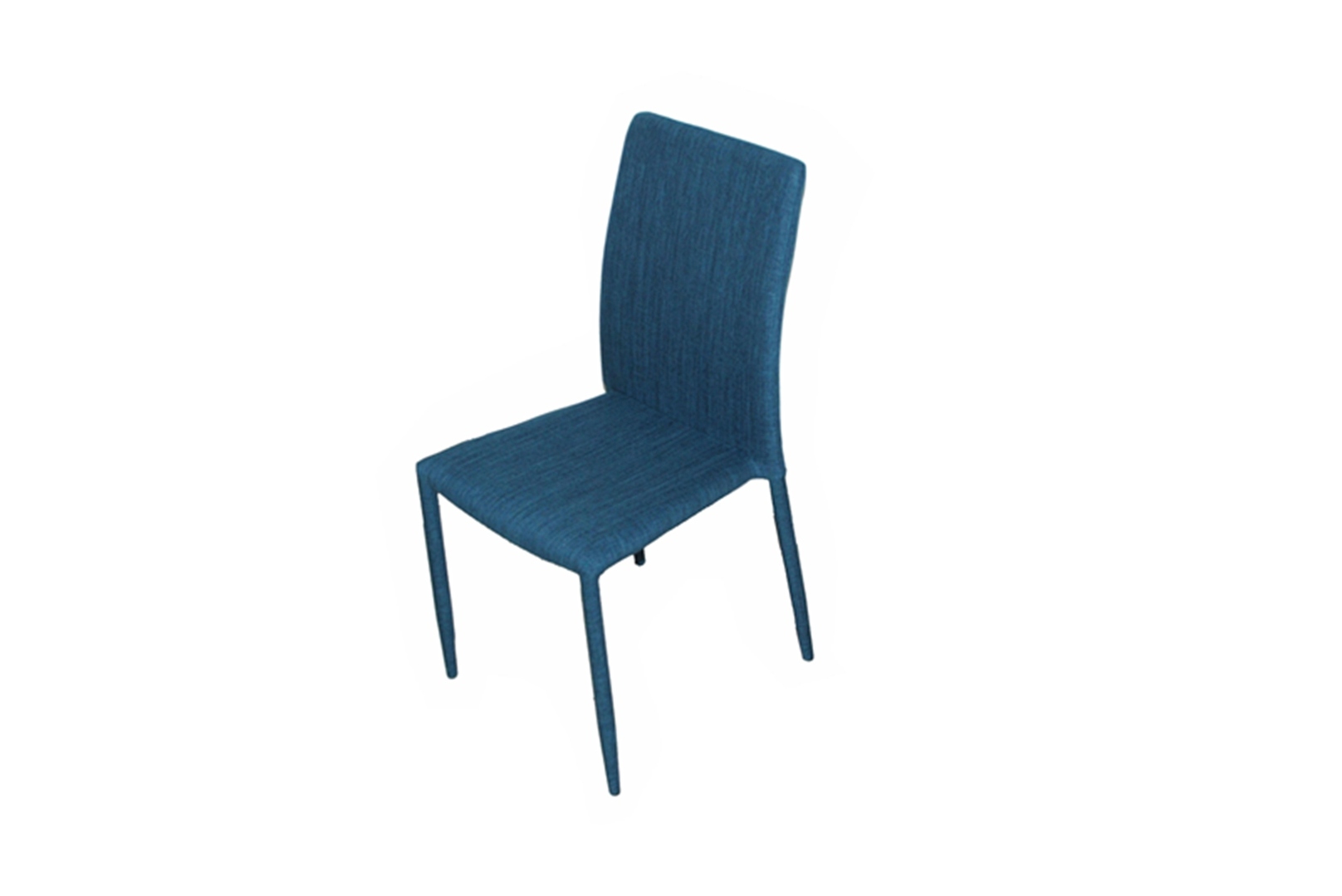 Chaise de salle à manger design métal & tissu coloris bleu (lot de 4) Morino