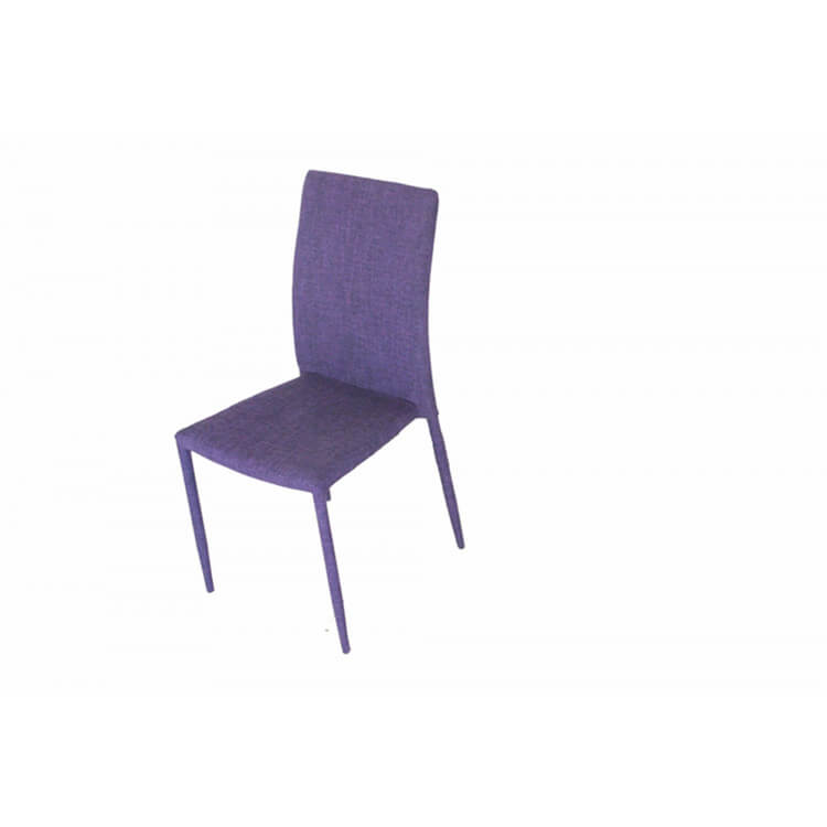 Chaise de salle à manger design métal & tissu coloris violet (lot de 4) Morino