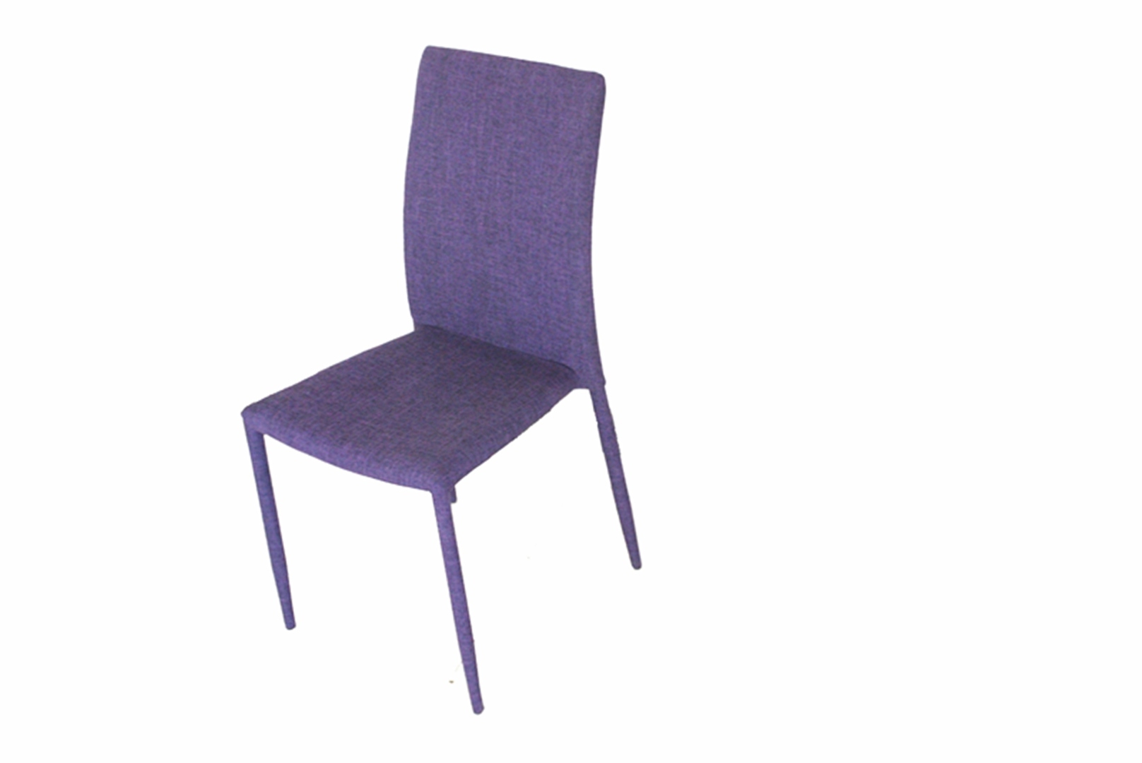 Chaise de salle à manger design métal & tissu coloris violet (lot de 4) Morino
