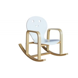 Fauteuil rocking chair enfant en bois coloris blanc Benny