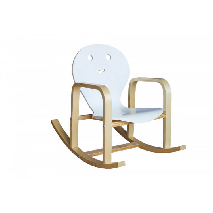 Fauteuil rocking chair enfant en bois coloris blanc Benny