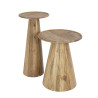 Table d'appoint en acacia massif laqué mat Lenny (lot de 2)