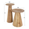 Table d'appoint en acacia massif laqué mat Lenny (lot de 2)