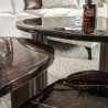 Table basse moderne métal et verre H 45 cm Elyptic