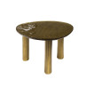 Table basse moderne métal et verre H 45 cm Elyptic