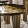 Table basse moderne métal et verre H 45 cm Elyptic