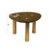 Table basse moderne métal et verre H 45 cm Elyptic