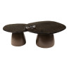 Table basse moderne métal et verre Elyptic (lot de 2)