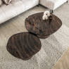 Table basse moderne métal et verre Elyptic (lot de 2)