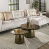 Table basse moderne métal et verre Elyptic (lot de 2)