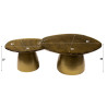 Table basse moderne métal et verre Elyptic (lot de 2)
