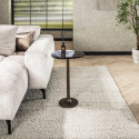 Table d'appoint moderne métal et verre H 60 cm Elyptic