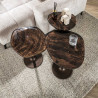 Table d'appoint moderne métal et verre H 60 cm Elyptic