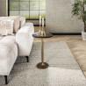 Table d'appoint moderne métal et verre H 60 cm Elyptic