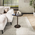 Table d'appoint moderne métal et verre H 55 cm Elyptic