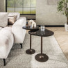 Table d'appoint moderne métal et verre H 55 cm Elyptic