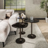 Table d'appoint moderne métal et verre H 55 cm Elyptic