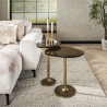 Table d'appoint moderne métal et verre H 55 cm Elyptic