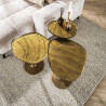 Table d'appoint moderne métal et verre H 55 cm Elyptic