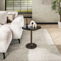 Table d'appoint moderne métal et verre H 50 cm Elyptic