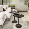 Table d'appoint moderne métal et verre H 50 cm Elyptic