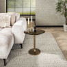 Table d'appoint moderne métal et verre H 50 cm Elyptic