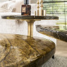Table d'appoint moderne métal et verre H 50 cm Elyptic