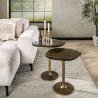 Table d'appoint moderne métal et verre H 50 cm Elyptic