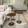 Table d'appoint moderne métal et verre H 50 cm Elyptic