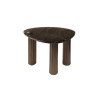 Table basse moderne métal et verre H 35 cm Elyptic