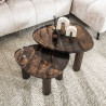 Table basse moderne métal et verre H 35 cm Elyptic
